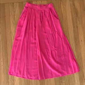 Vintage neon pink high waisted skirt w/ pockets